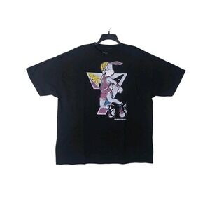 Bobby Fresh Bugs Bunny Basketball Graphic T-Shirt Mens 2XL Black SS Crewneck